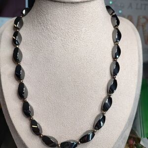 Elegant Black Beaded Necklace